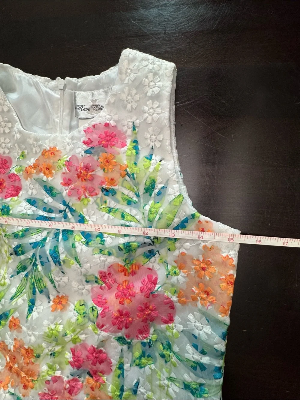 Rare Editions White Floral Sleeveless A-Line Dress